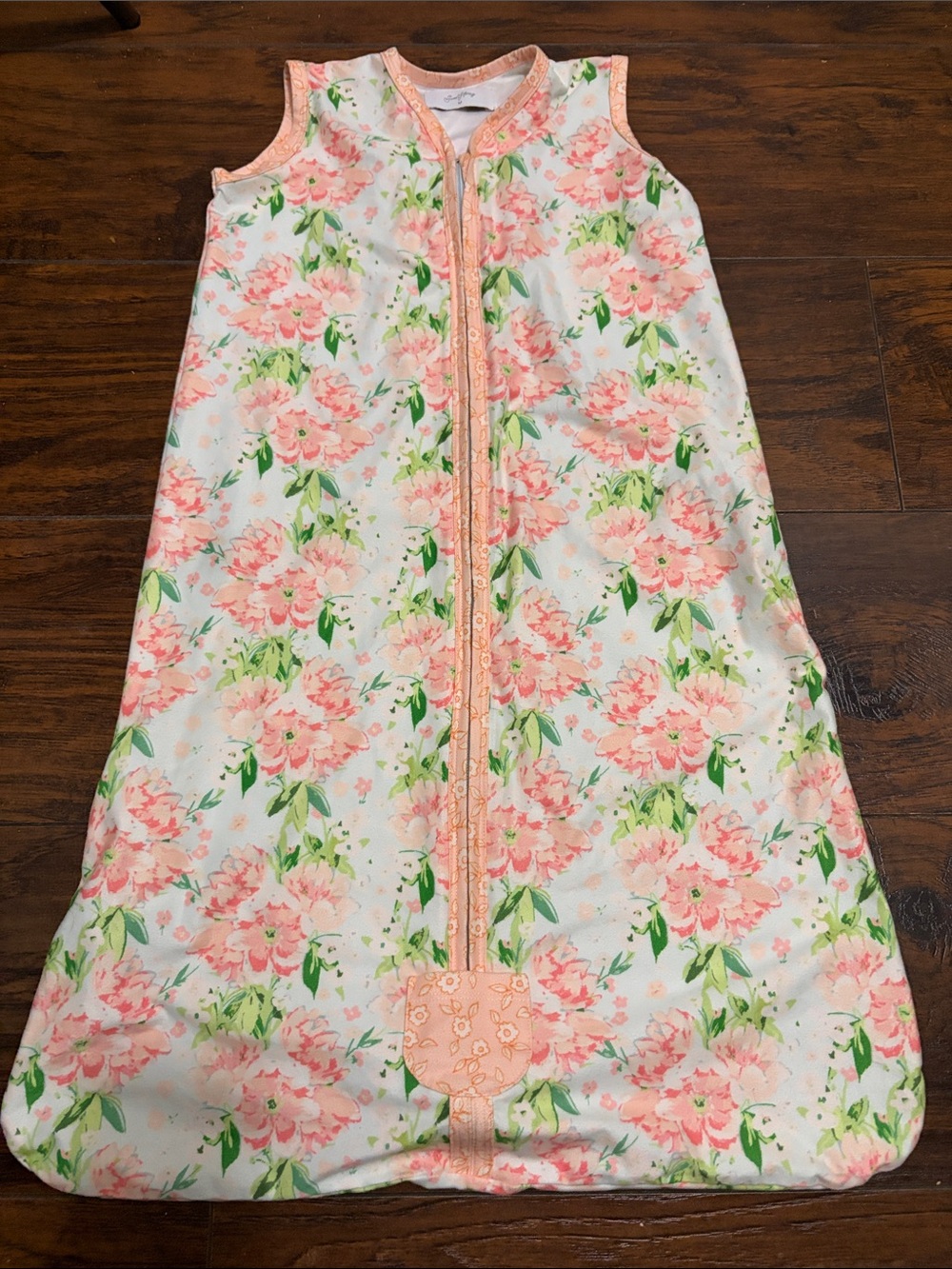 SweetHoney Peach Floral Sleep Sack - Pink & Green